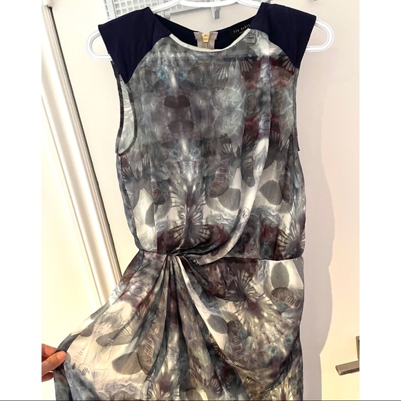 Ted Baker London Navy floral sheer maxi dress TB 2 - Picture 5 of 5